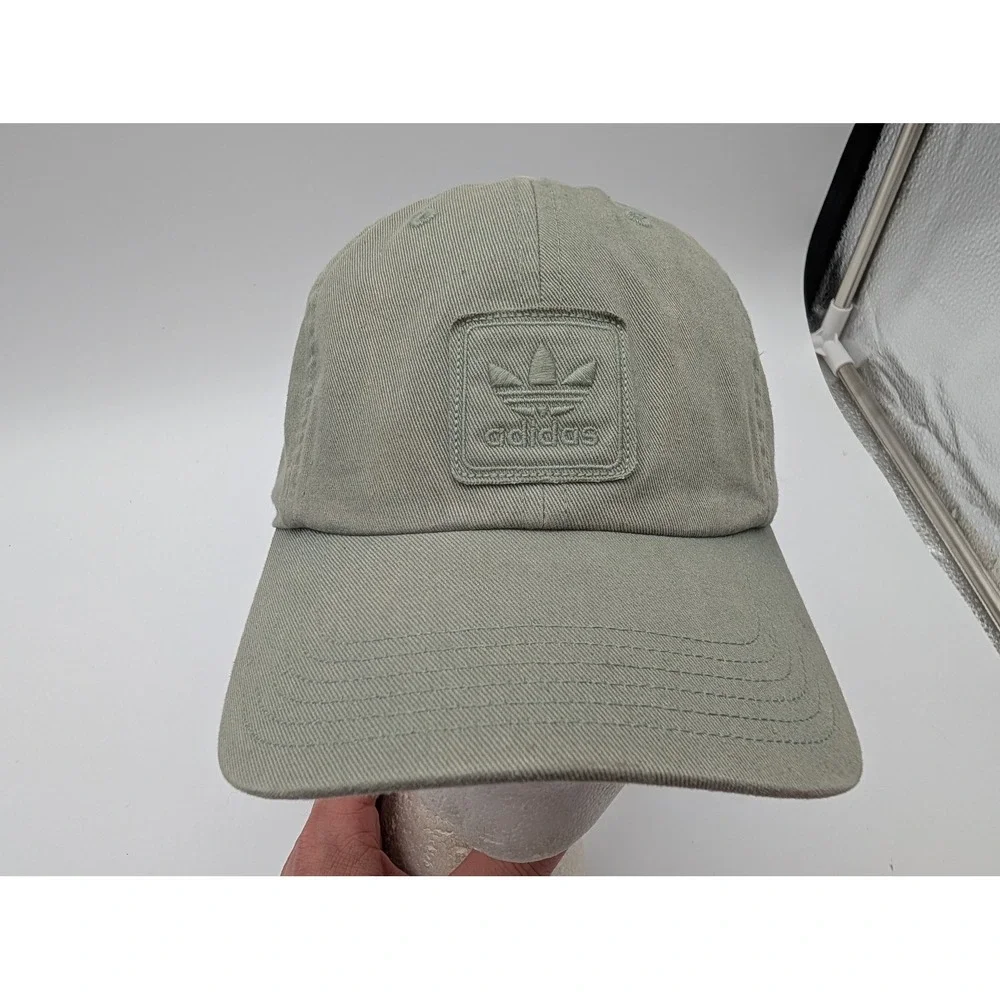 Adidas Originals Trefoil Logo Relaxed Strapback Hat Sage Green Adjustable Cap